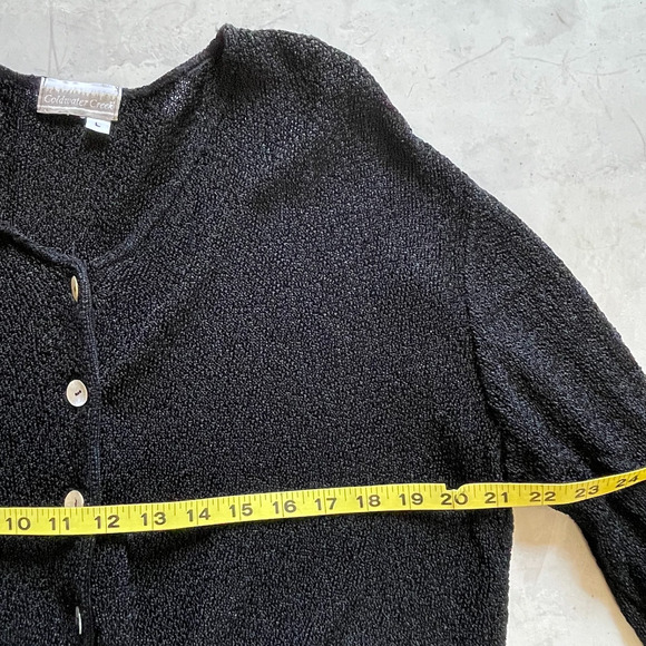 Vintage 90s Coldwater Creek Dark Cottagecore Boho Witchy Coastal Cardigan L - Picture 5 of 6